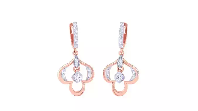 Hanging Diamond Women Drop Earrings 3dm stl 3mf obj glb gltf  3D print model