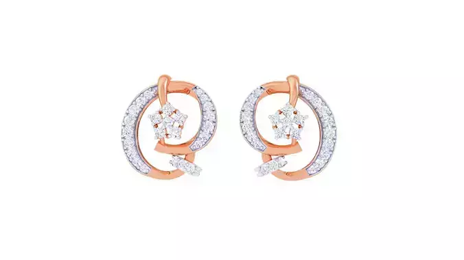 Women Studs Earrings 3dm stl 3mf obj glb gltf render details