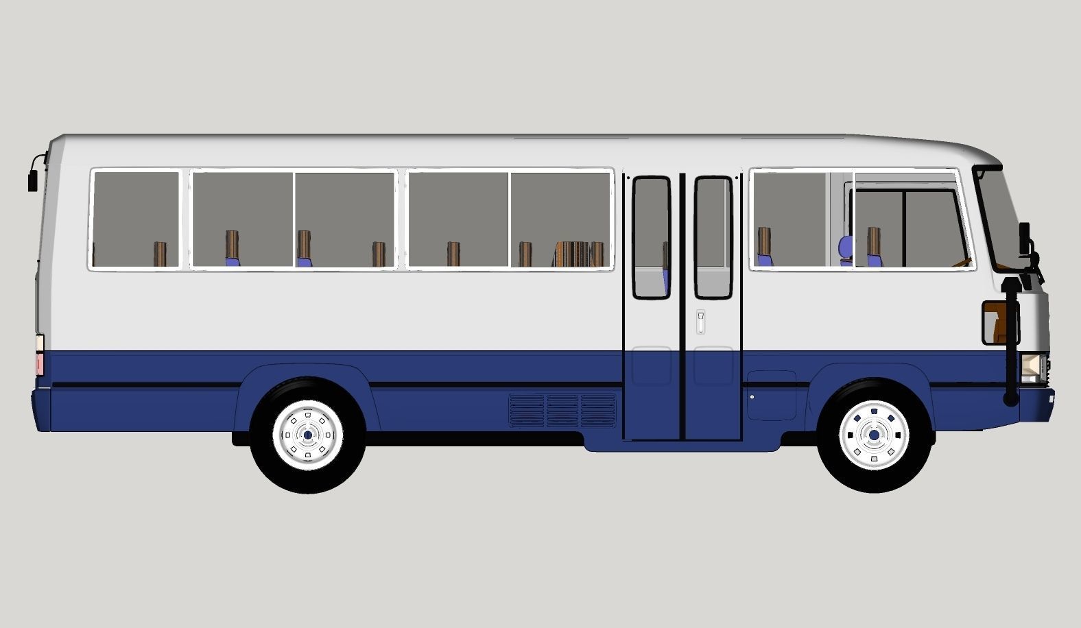 Toyota Coaster HZ830L 1982 to 1991 High poly 3D model_25