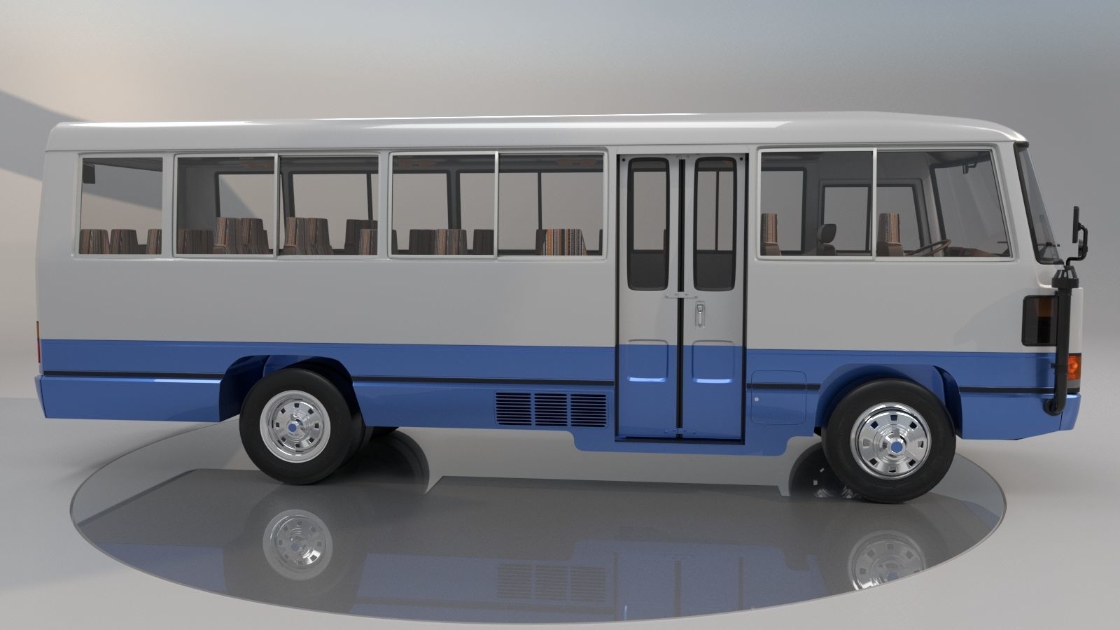 Toyota Coaster HZ830L 1982 to 1991 High poly 3D model_2