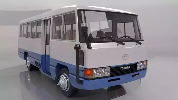 Toyota Coaster HZ830L 1982 to 1991 High poly 3D model