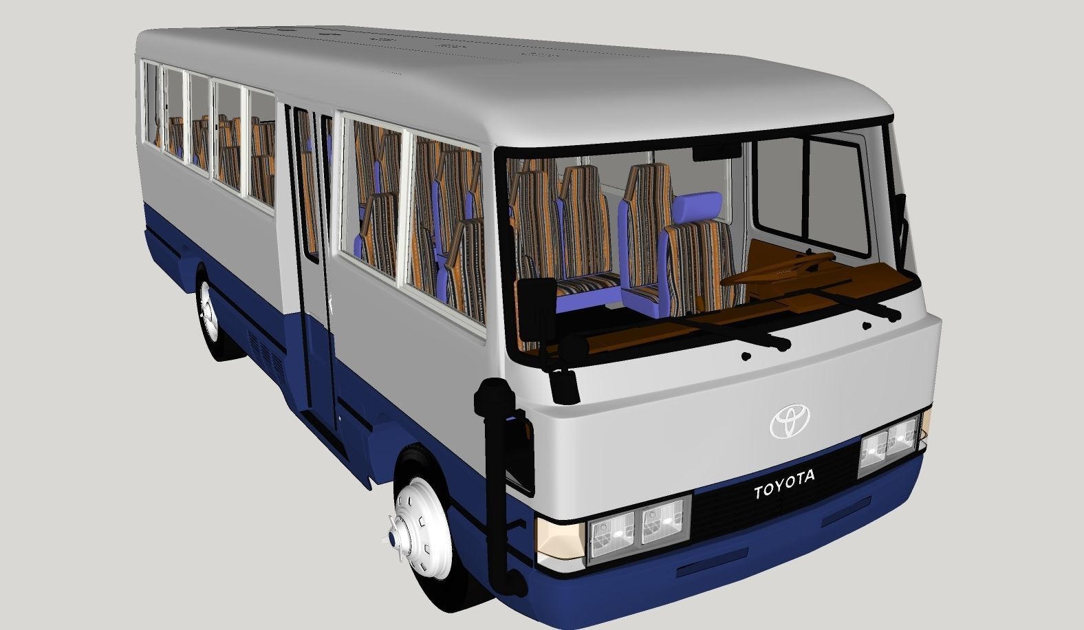 Toyota Coaster HZ830L 1982 to 1991 High poly 3D model_16
