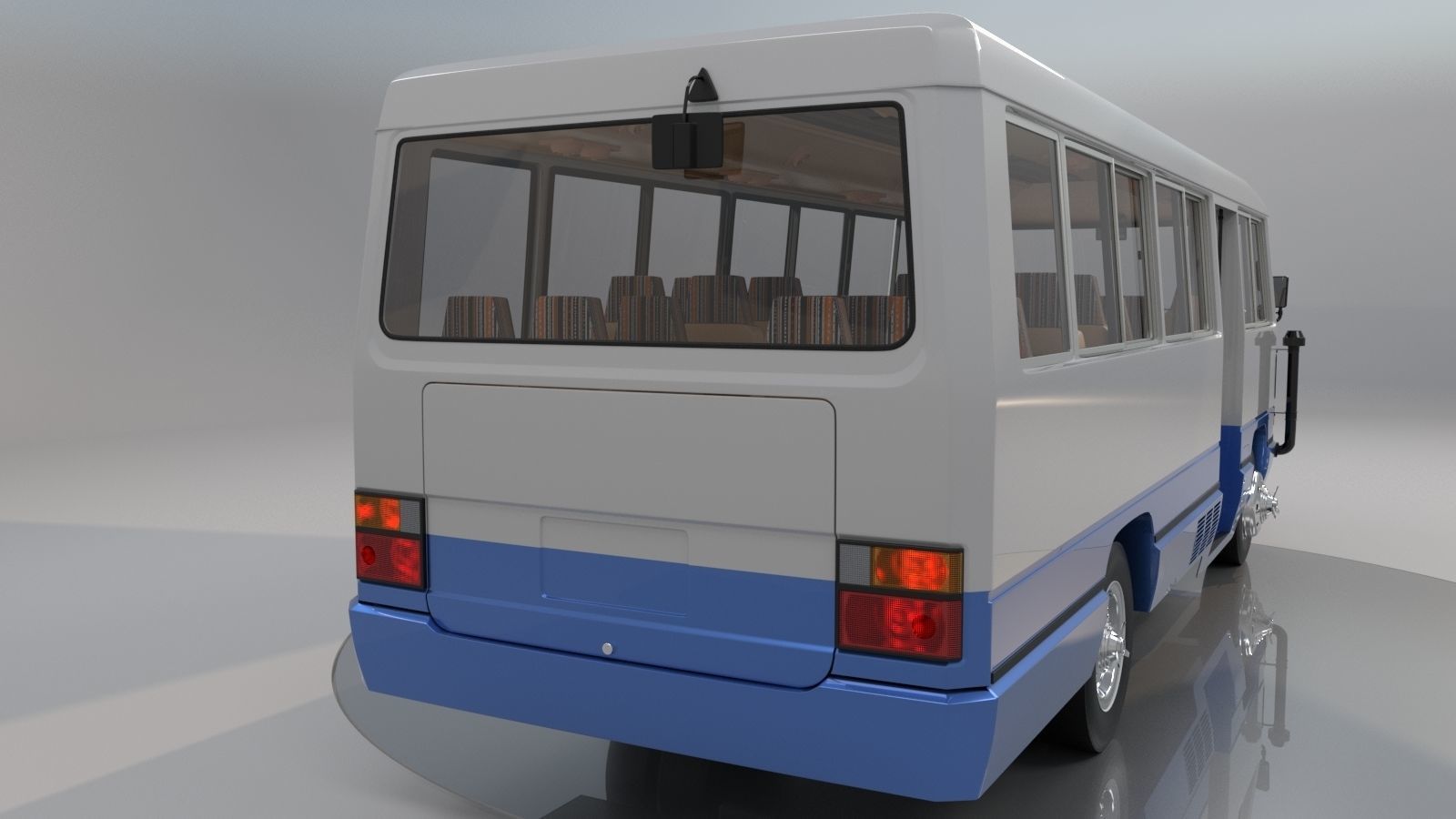 Toyota Coaster HZ830L 1982 to 1991 High poly 3D model_1