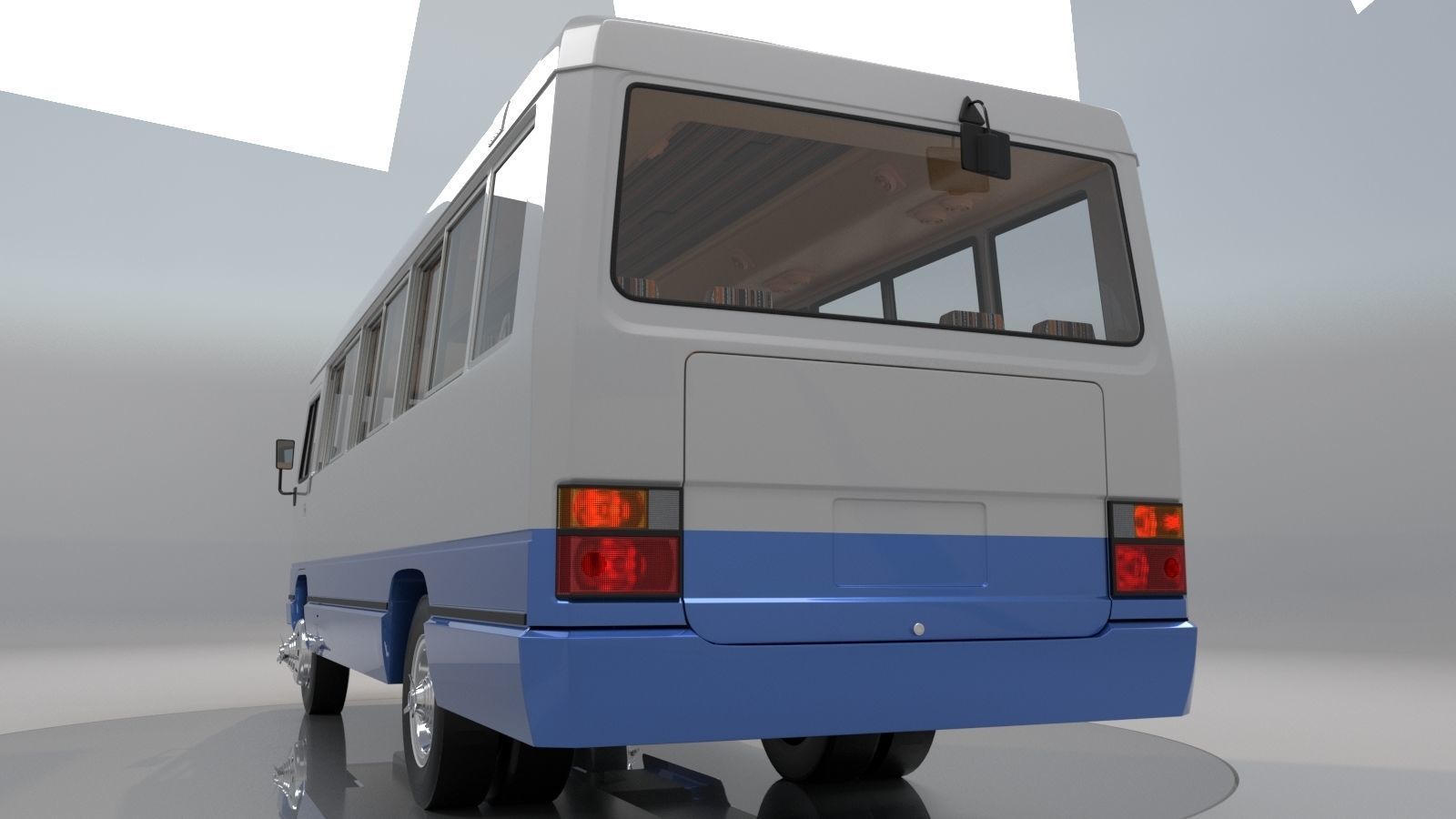 Toyota Coaster HZ830L 1982 to 1991 High poly 3D model_10