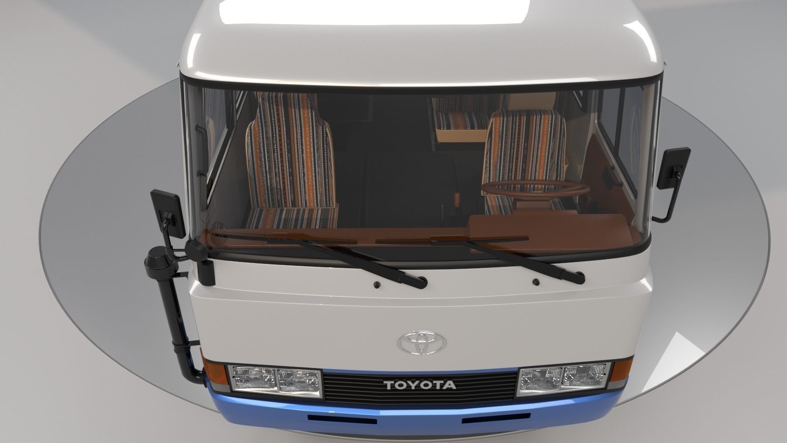 Toyota Coaster HZ830L 1982 to 1991 High poly 3D model_9