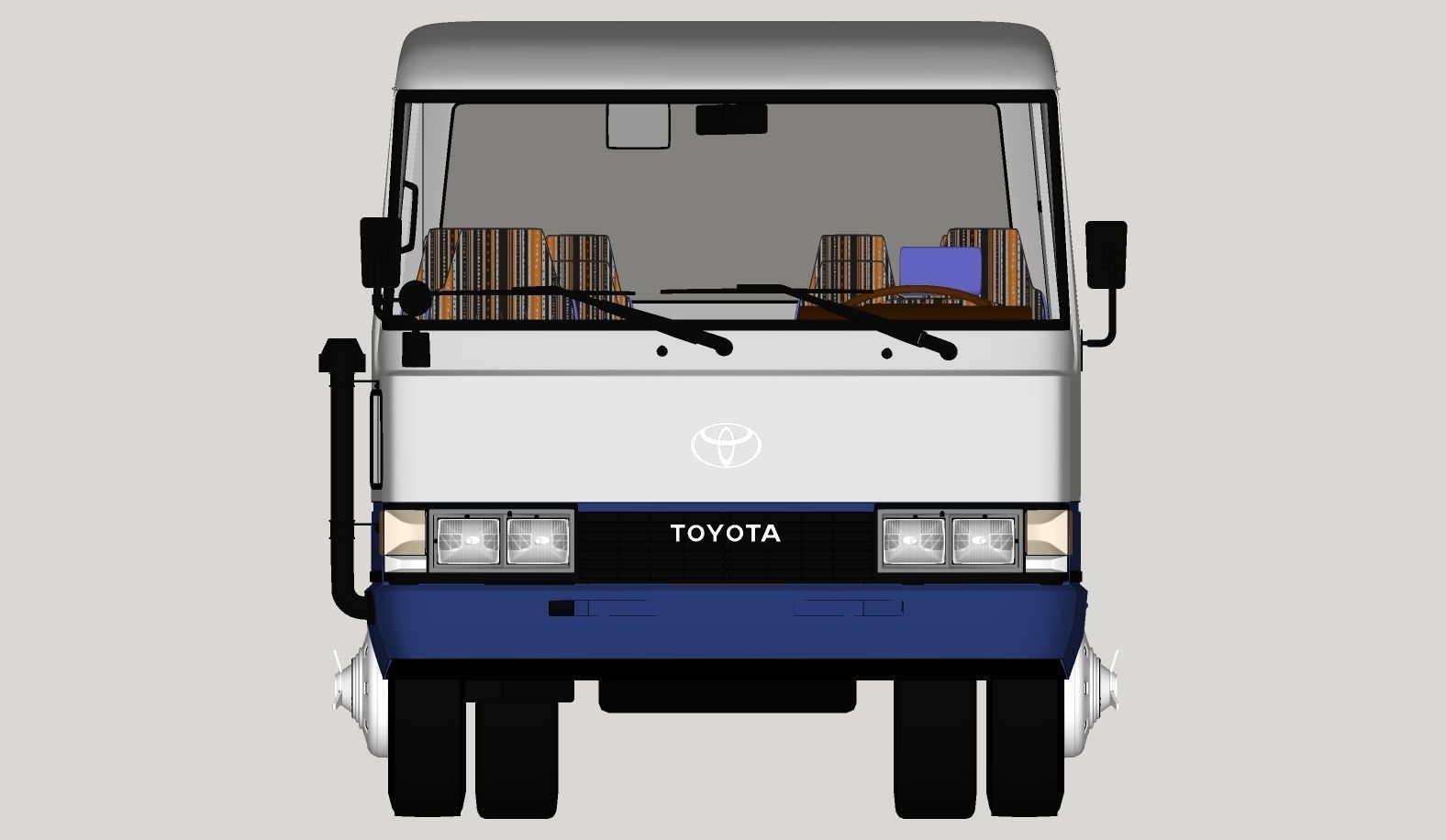 Toyota Coaster HZ830L 1982 to 1991 High poly 3D model_22
