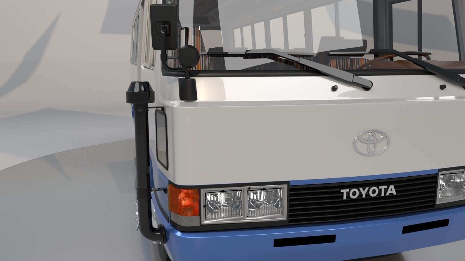 Toyota Coaster HZ830L 1982 to 1991 High poly 3D model_7