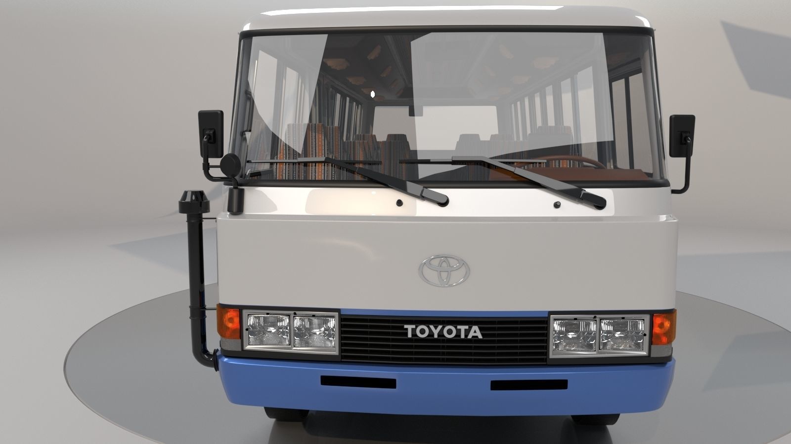 Toyota Coaster HZ830L 1982 to 1991 High poly 3D model_3