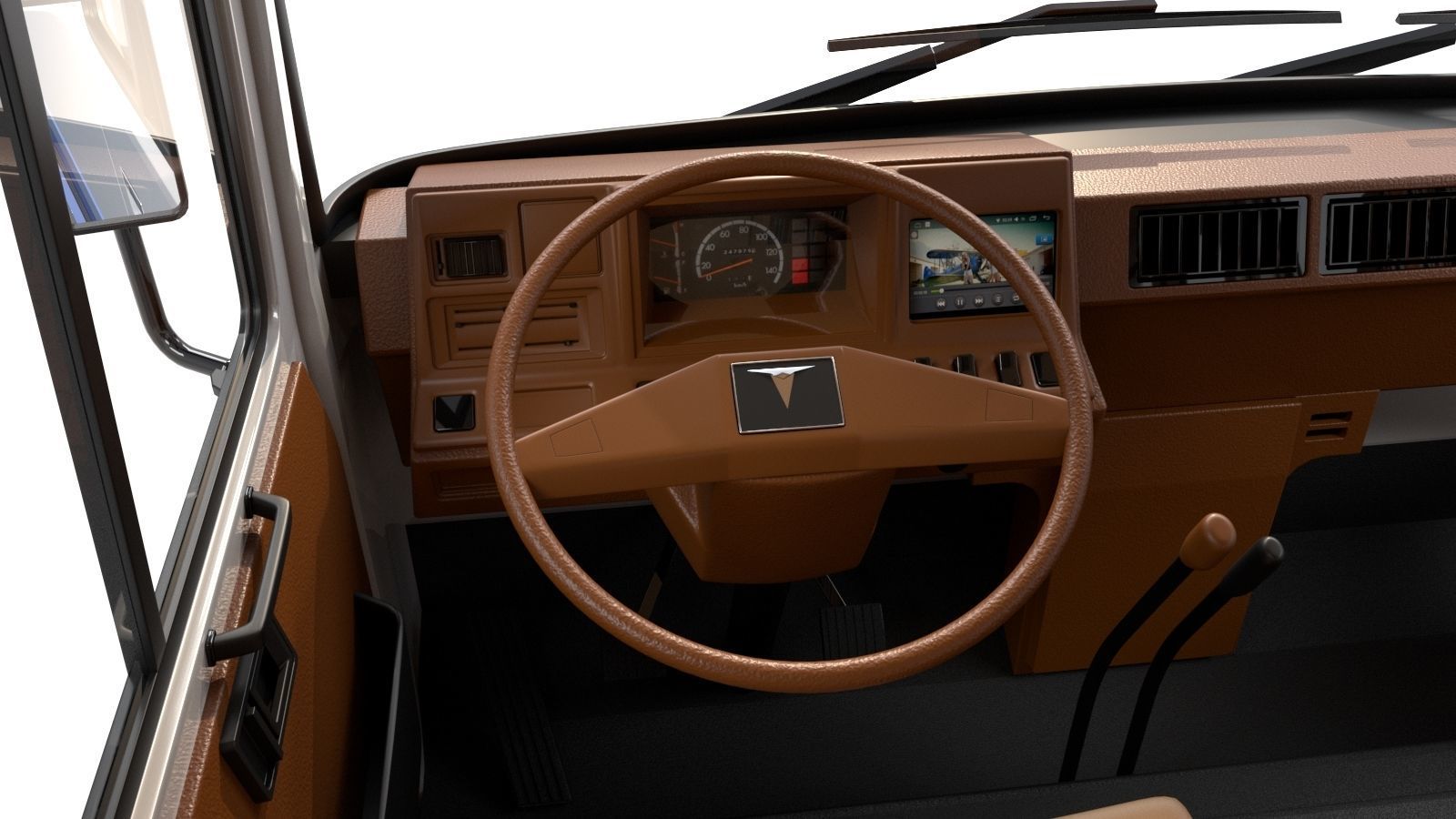 Toyota Coaster HZ830L 1982 to 1991 High poly 3D model_13