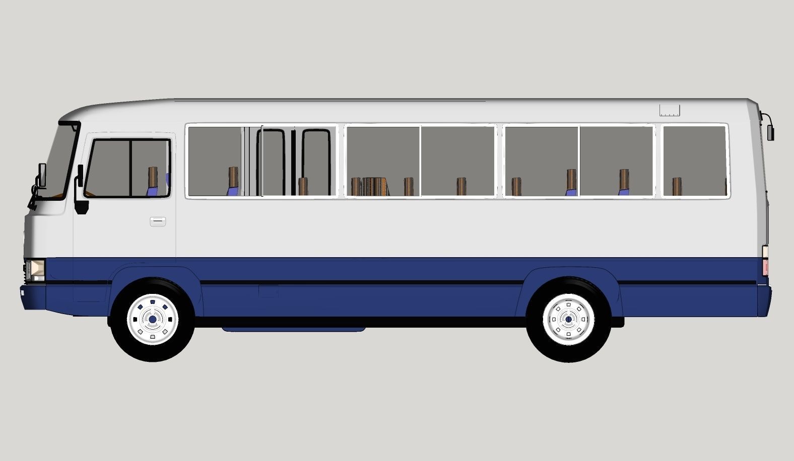 Toyota Coaster HZ830L 1982 to 1991 High poly 3D model_24