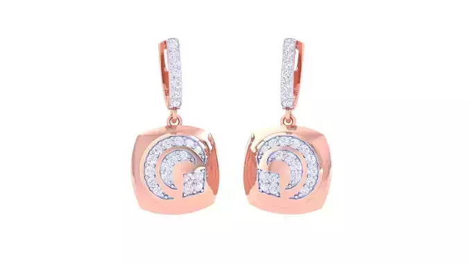 Women Drop Earrings 3dm stl 3mf obj glb gltf render details