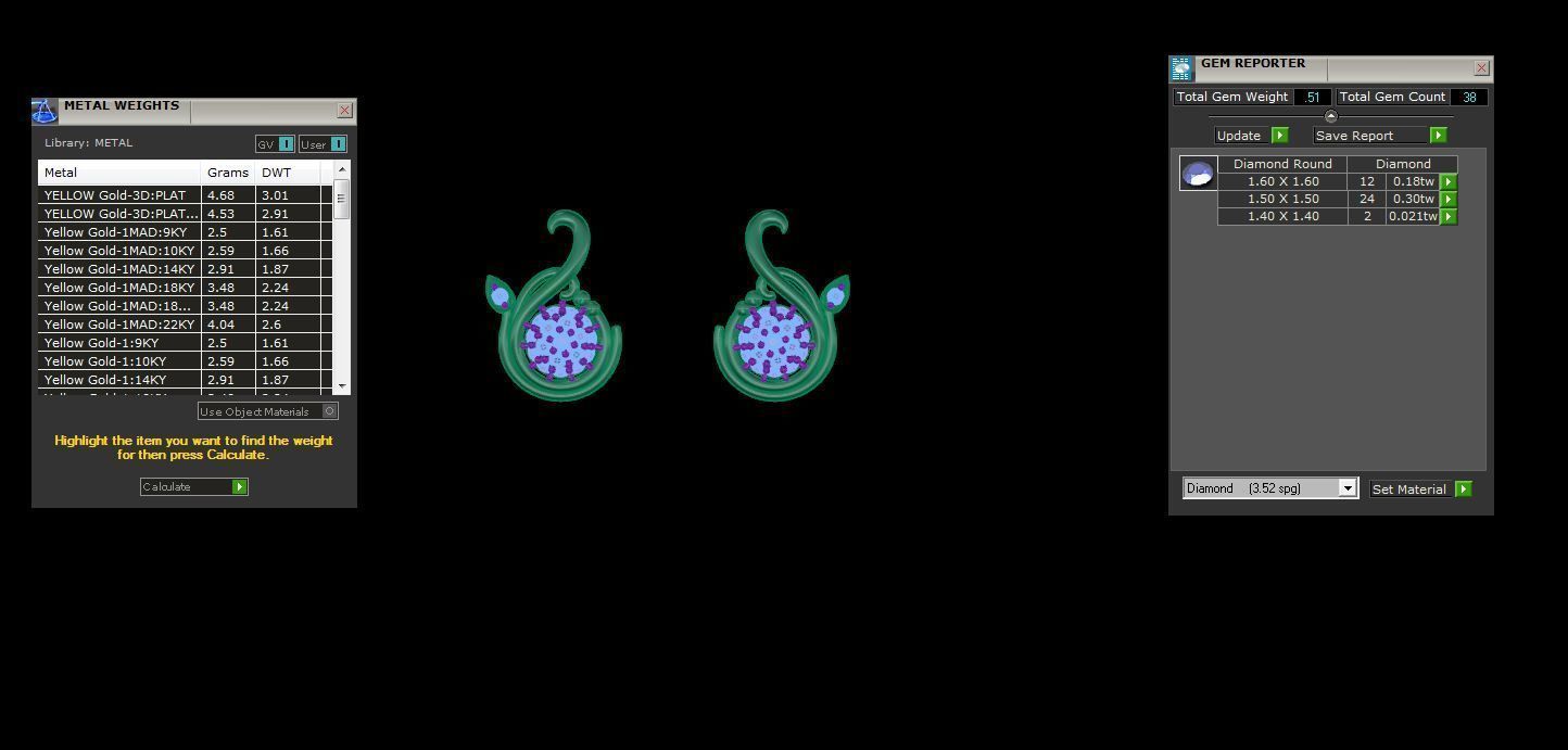 Women Studs Earrings 3dm stl 3mf obj glb gltf render details 3D print model_5