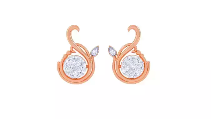 Women Studs Earrings 3dm stl 3mf obj glb gltf render details