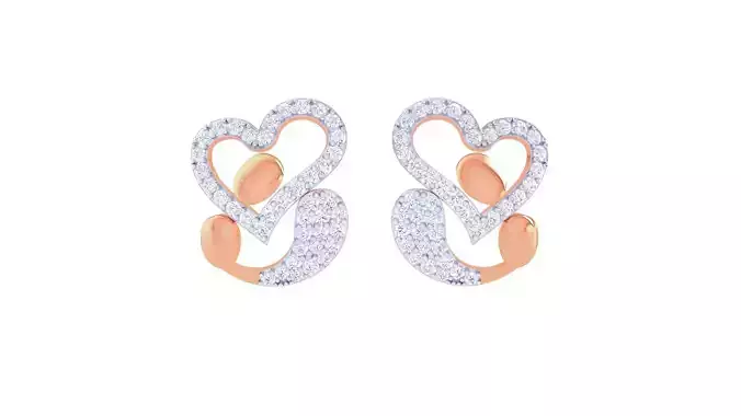 Women Studs Earrings 3dm stl 3mf obj glb gltf render details