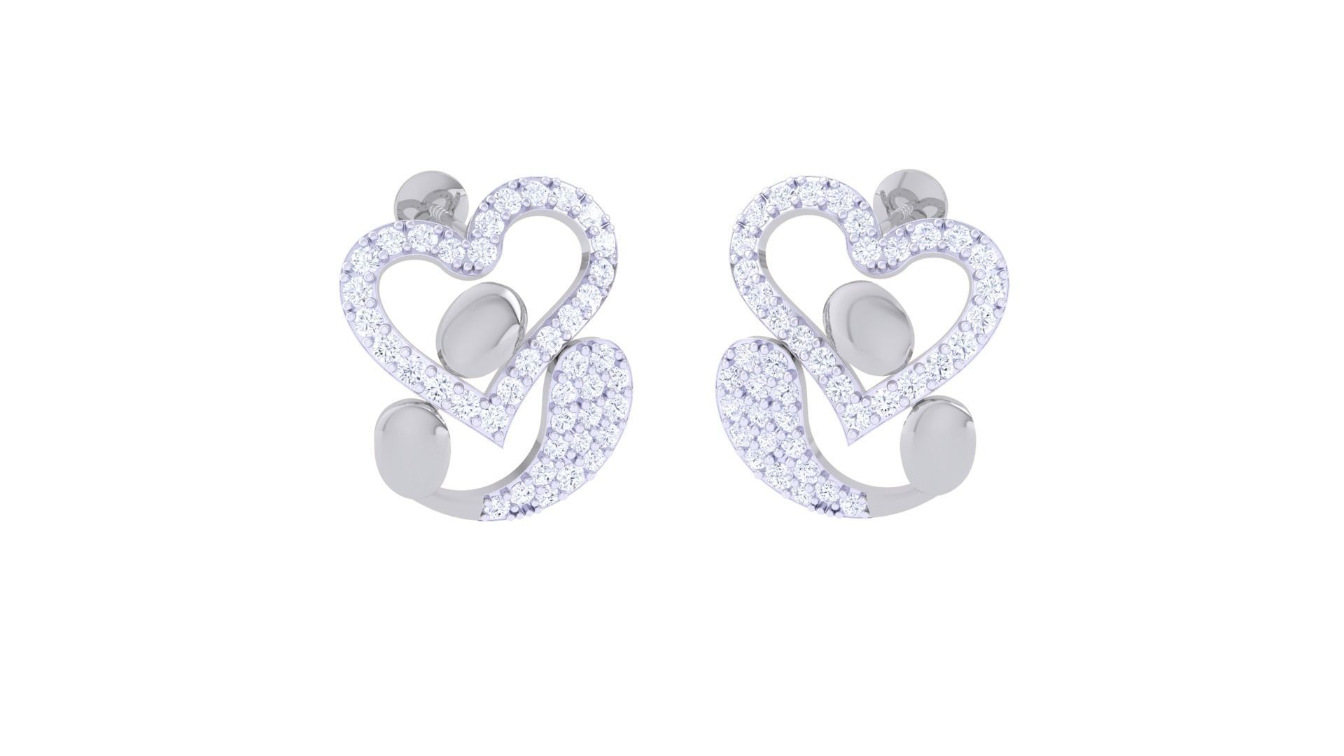 Women Studs Earrings 3dm stl 3mf obj glb gltf render details 3D print model_4