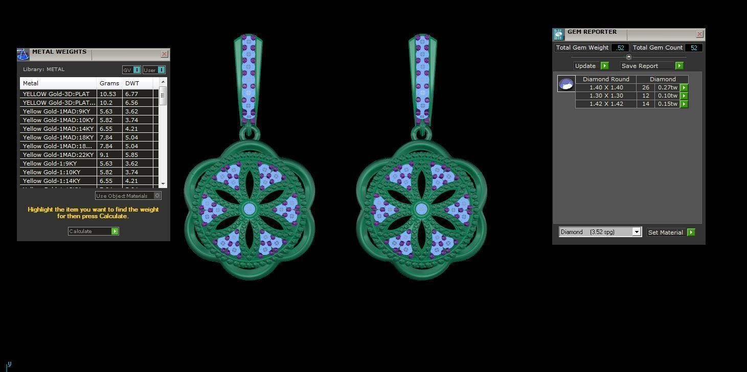 Flower Women Drop Earrings 3dm stl 3mf obj glb gltf render 3D print model_3