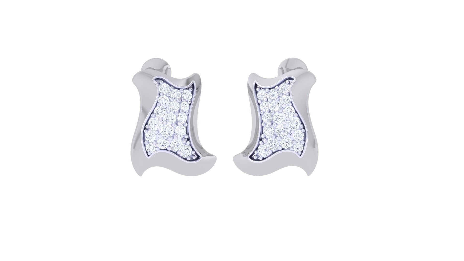 Women Studs Earrings 3dm stl 3mf obj glb gltf render details 3D print model_3