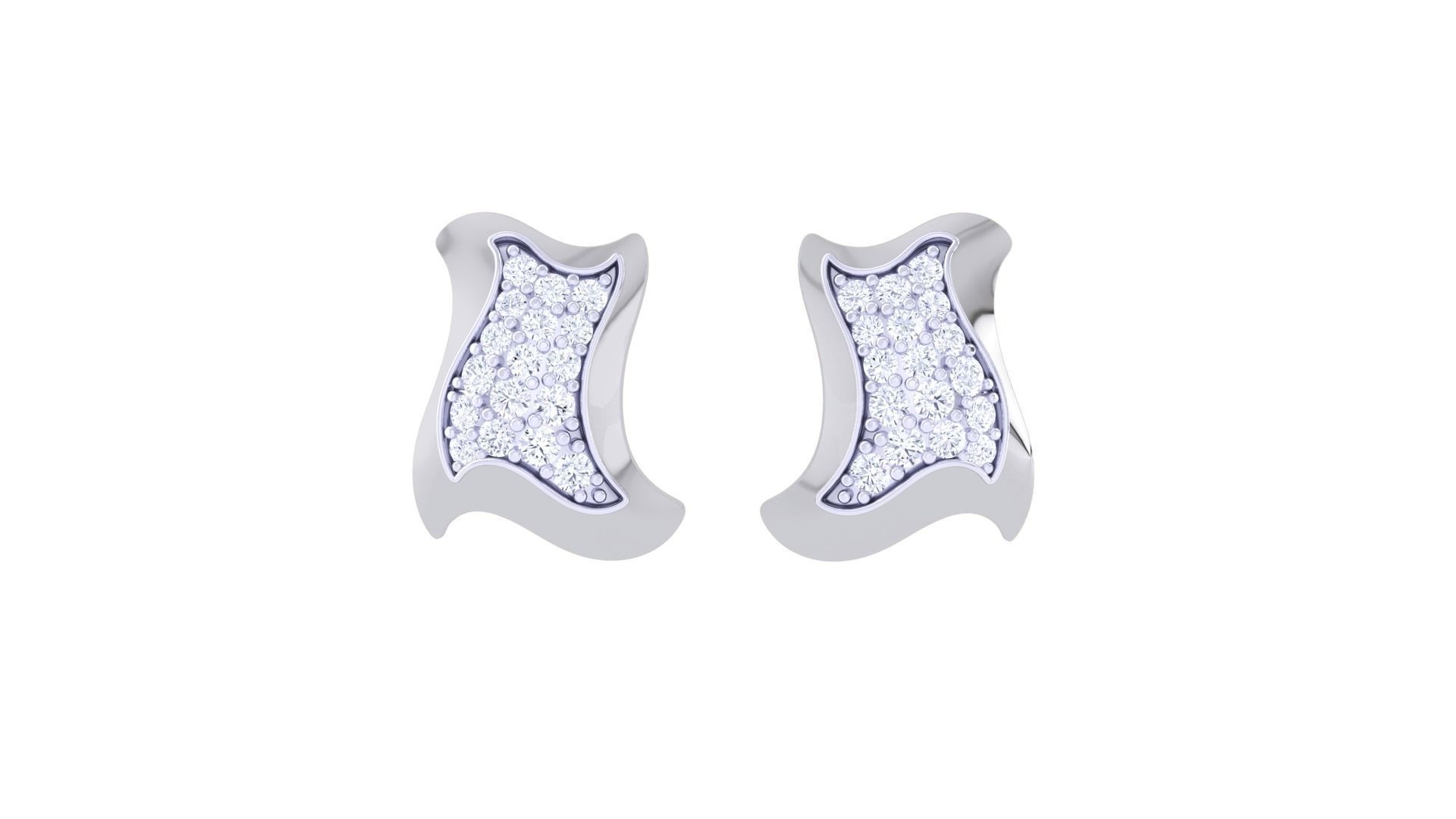 Women Studs Earrings 3dm stl 3mf obj glb gltf render details 3D print model_7