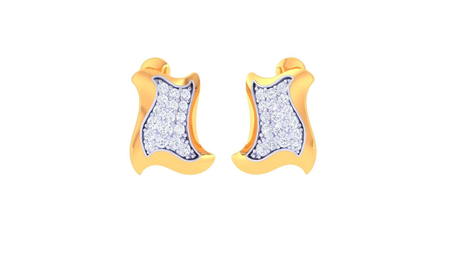 Women Studs Earrings 3dm stl 3mf obj glb gltf render details 3D print model_2