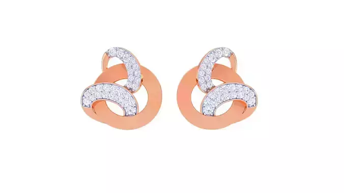 Women Studs Earrings 3dm stl 3mf obj glb gltf render details 3D print model