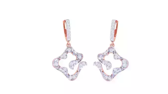 Women Drop Earrings 3dm stl 3mf obj glb gltf render details