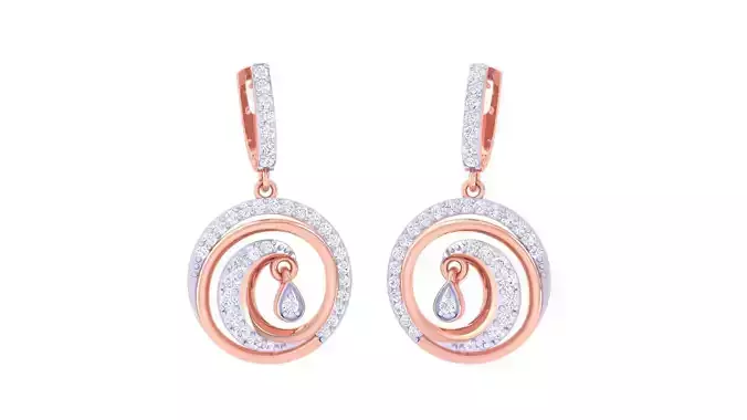 Hanging Diamond Women Drop Earrings 3dm stl 3mf obj glb gltf 3D print model