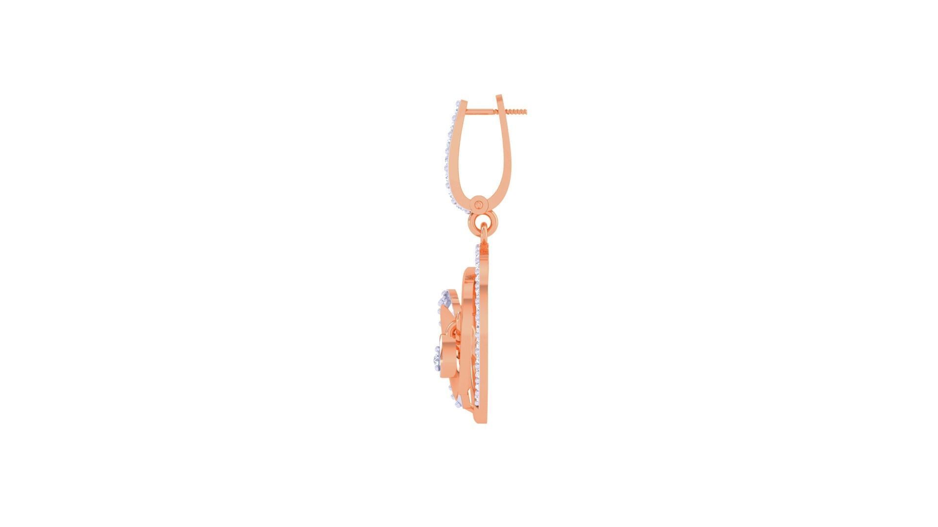 Hanging Diamond Women Drop Earrings 3dm stl 3mf obj glb gltf 3D print model_10