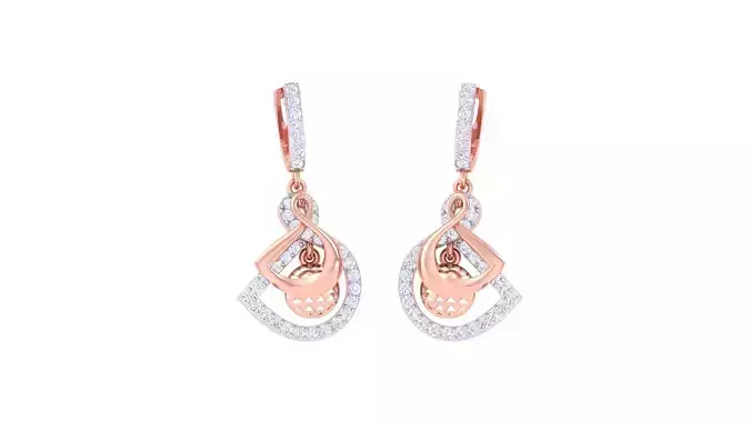 Hanging Women Drop Earrings 3dm stl 3mf obj glb gltf render