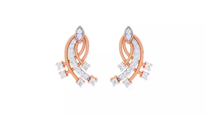 Women Studs Earrings 3dm stl 3mf obj glb gltf render details