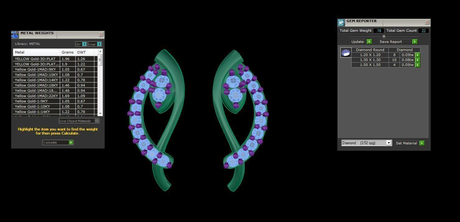 Women Studs Earrings 3dm stl 3mf obj glb gltf render details 3D print model_6