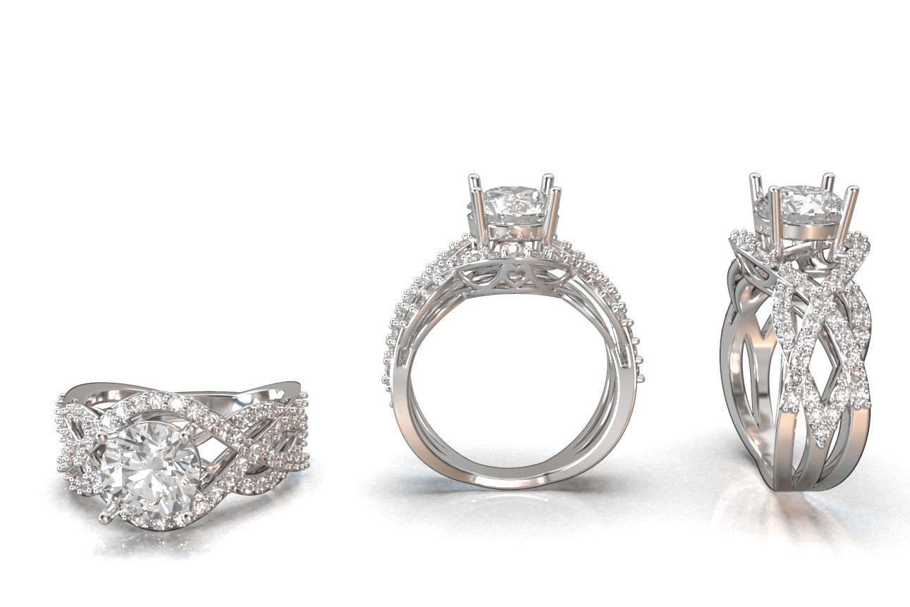 solitaire ring 3 3D print model_3