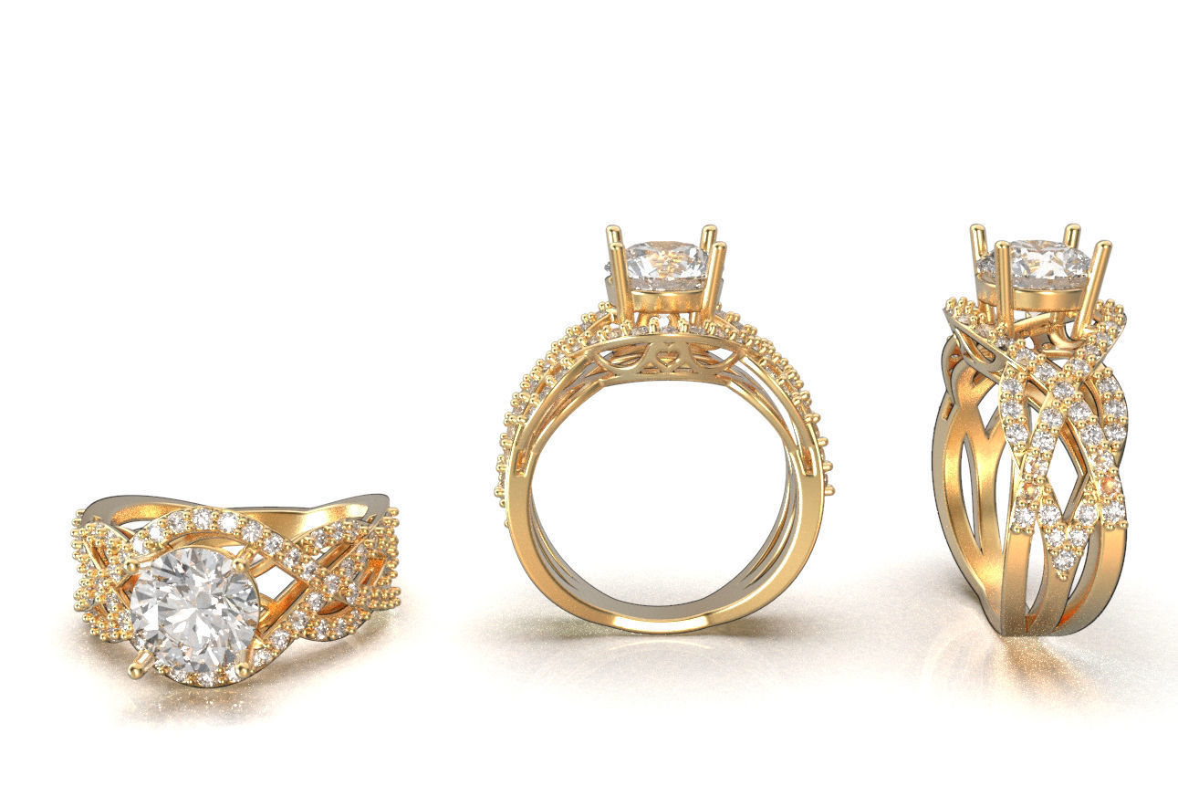 solitaire ring 3 3D print model_1