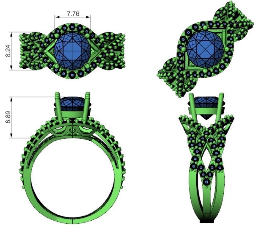 solitaire ring 3 3D print model_5