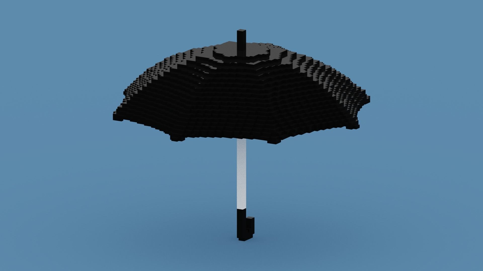 Voxel Black Umbrella Low-poly 3D model_14