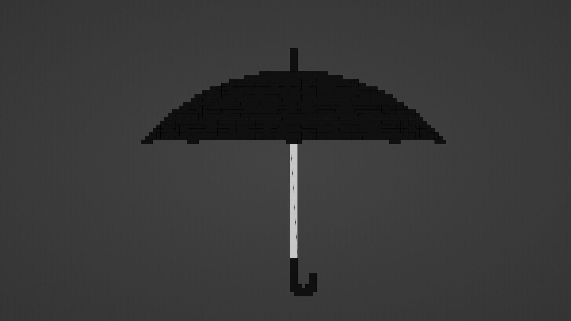 Voxel Black Umbrella Low-poly 3D model_11