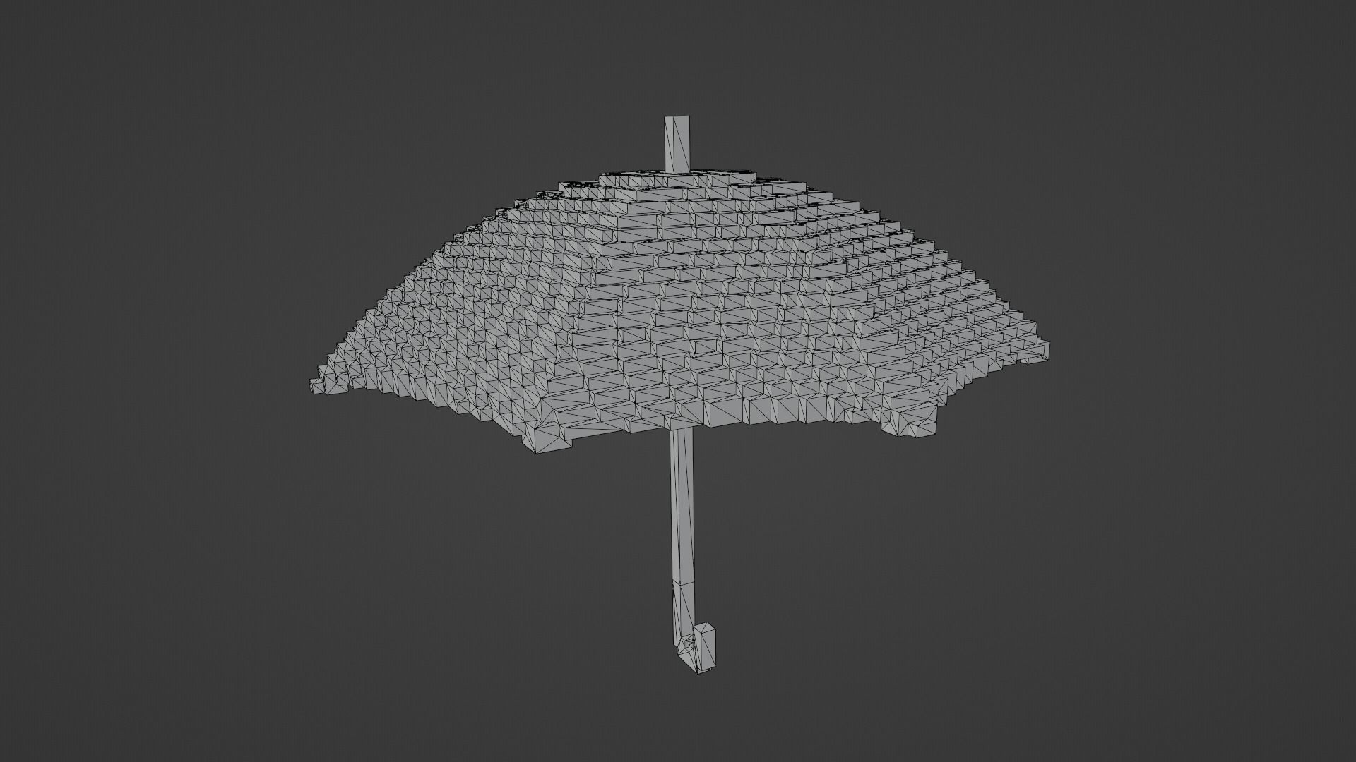 Voxel Black Umbrella Low-poly 3D model_13