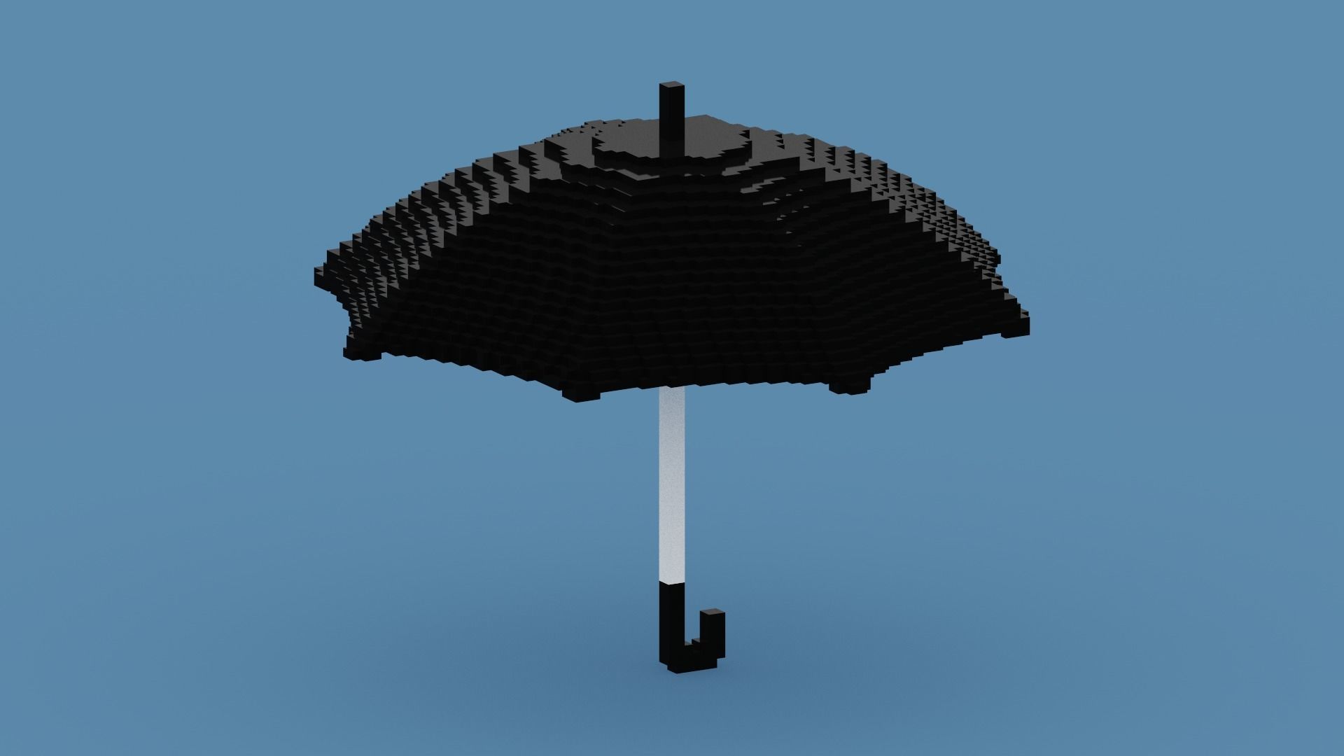 Voxel Black Umbrella Low-poly 3D model_1