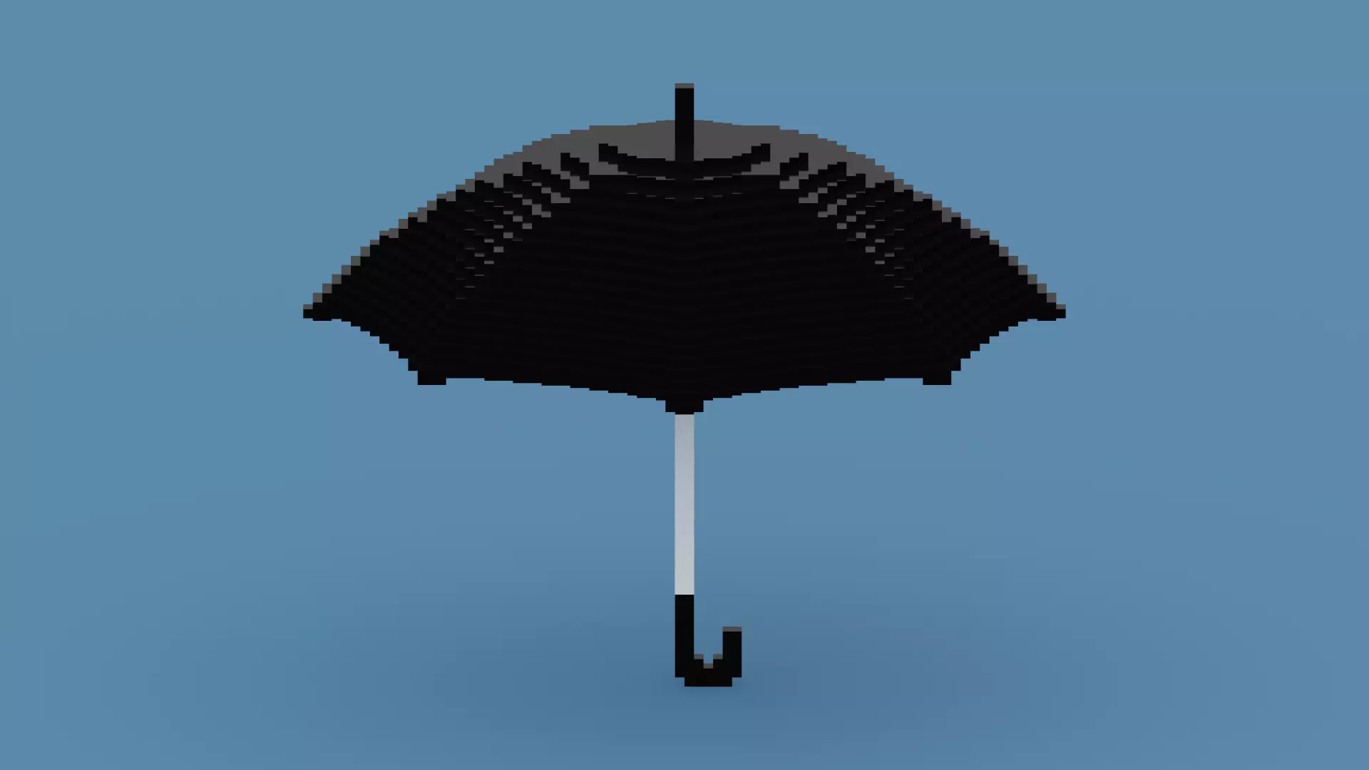 Voxel Black Umbrella Low-poly 3D model_0