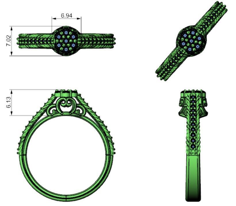 solitaire ring 5 3D print model_4