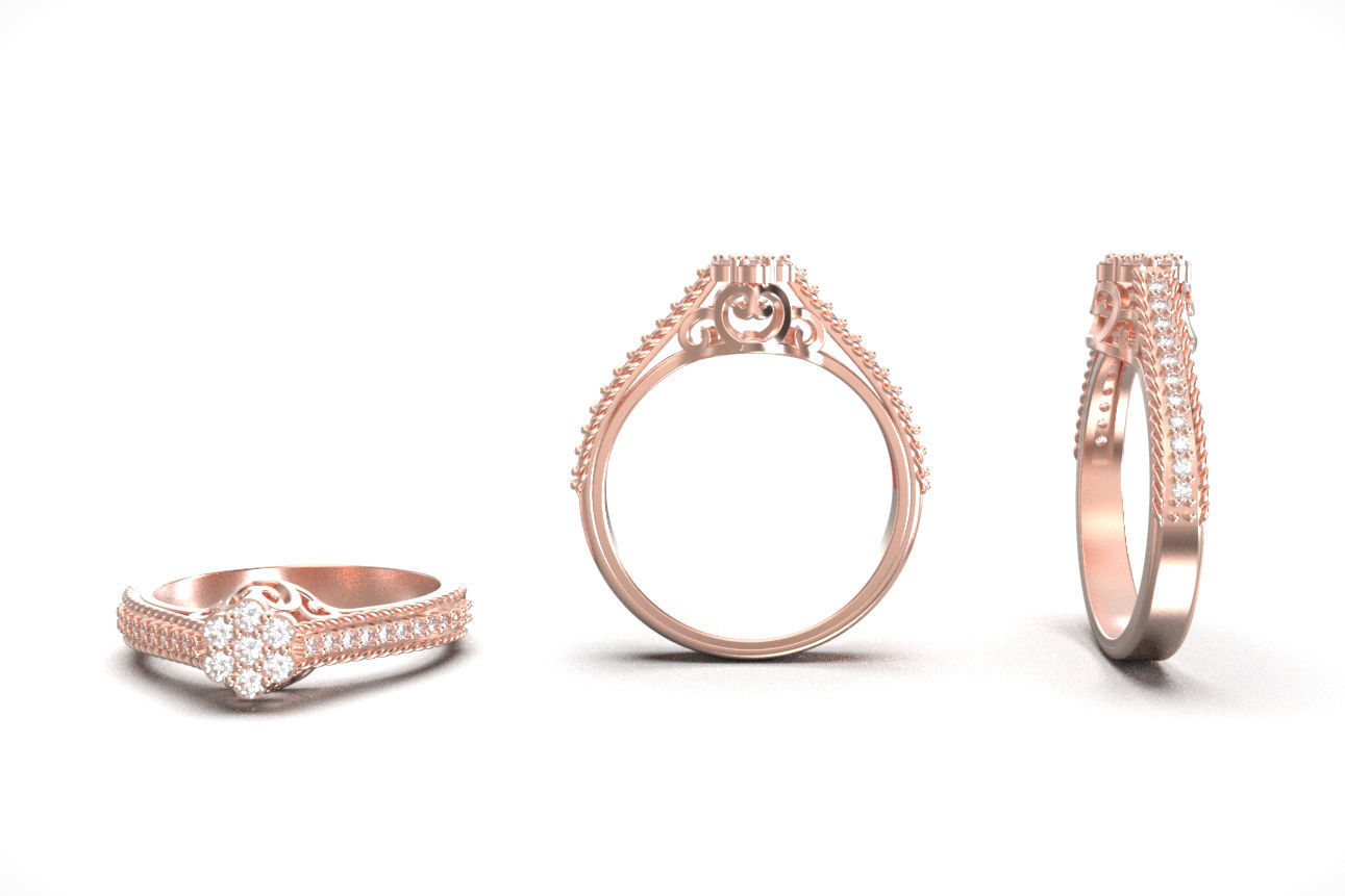 solitaire ring 5 3D print model_2