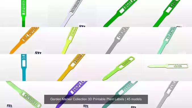 Garden Marker Collection 3D Printable Plant Labels 
