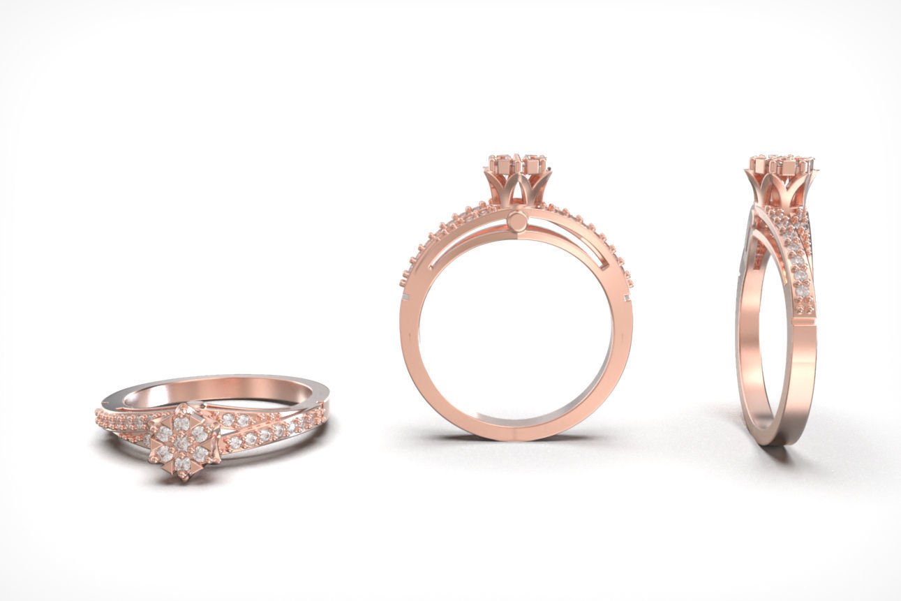 solitaire ring 6 3D print model_2