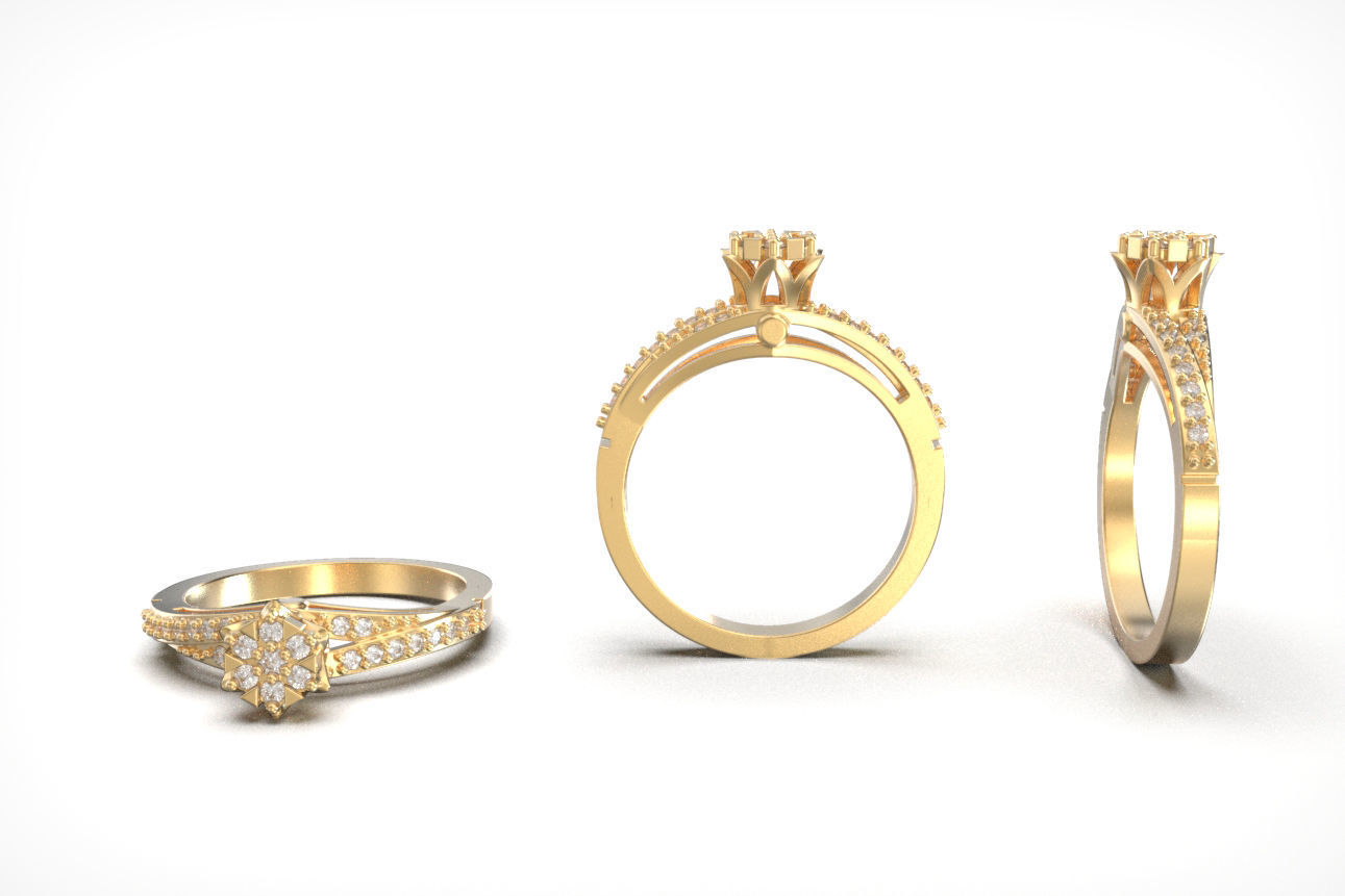 solitaire ring 6 3D print model_1