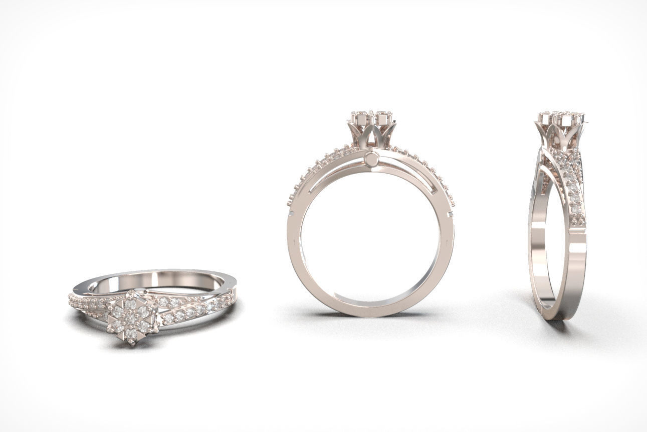 solitaire ring 6 3D print model_3