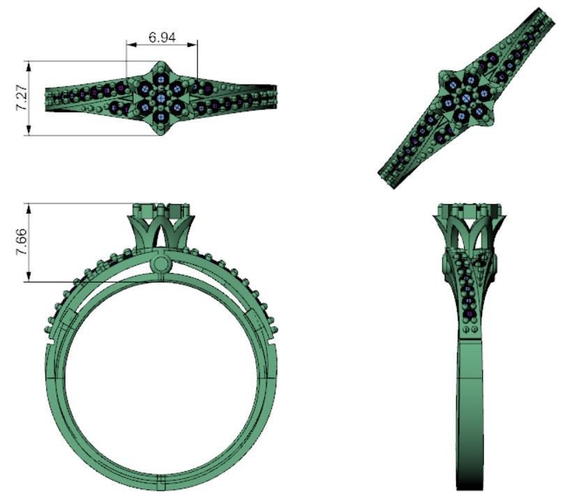 solitaire ring 6 3D print model_4