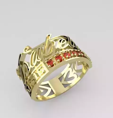 anillo nombre isabella talla 6 5 gramos 3D print model