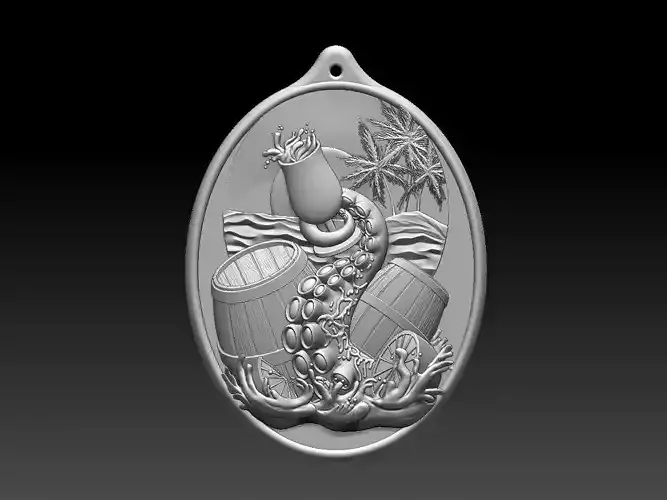 HM Ocean Palm Island Keychain