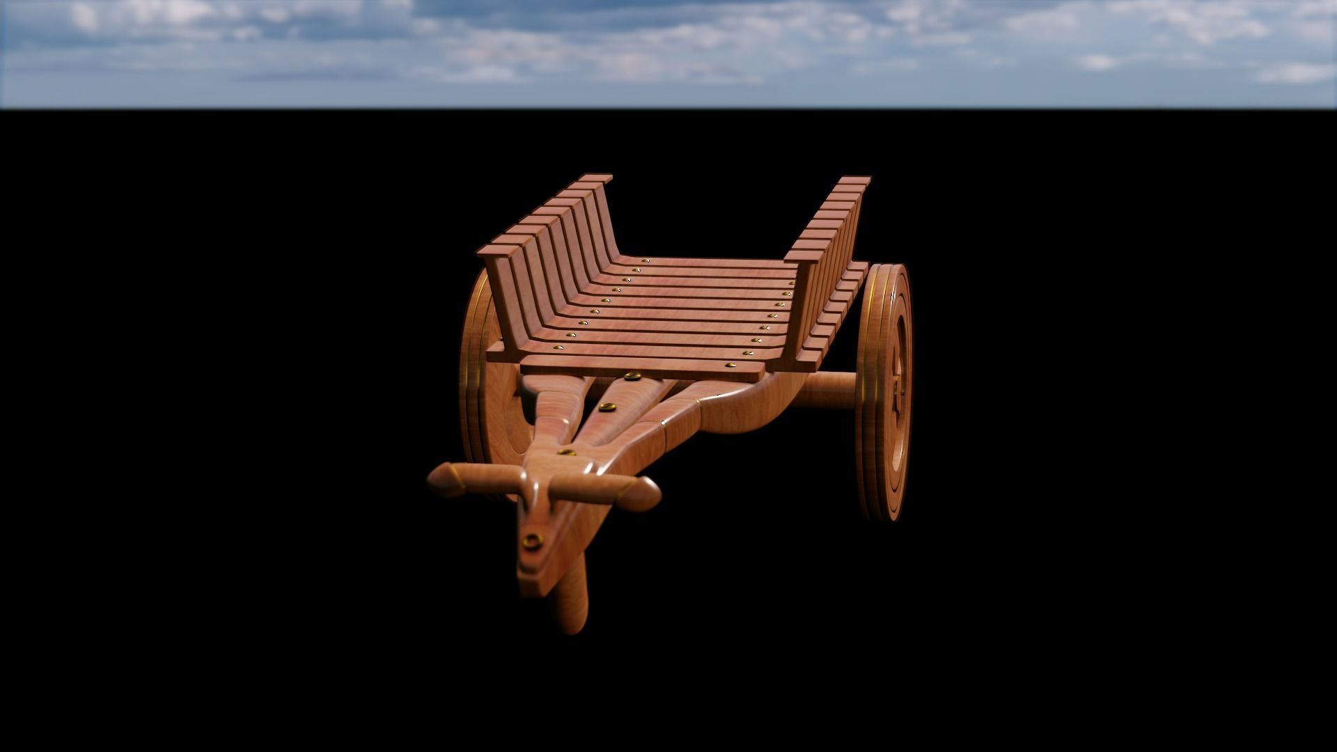 Bull Cart 3D Model Low-poly 3D model_9