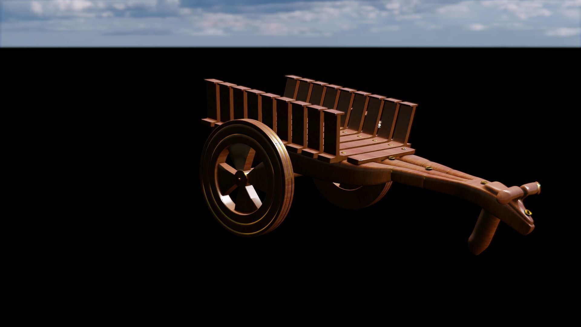 Bull Cart 3D Model Low-poly 3D model_30