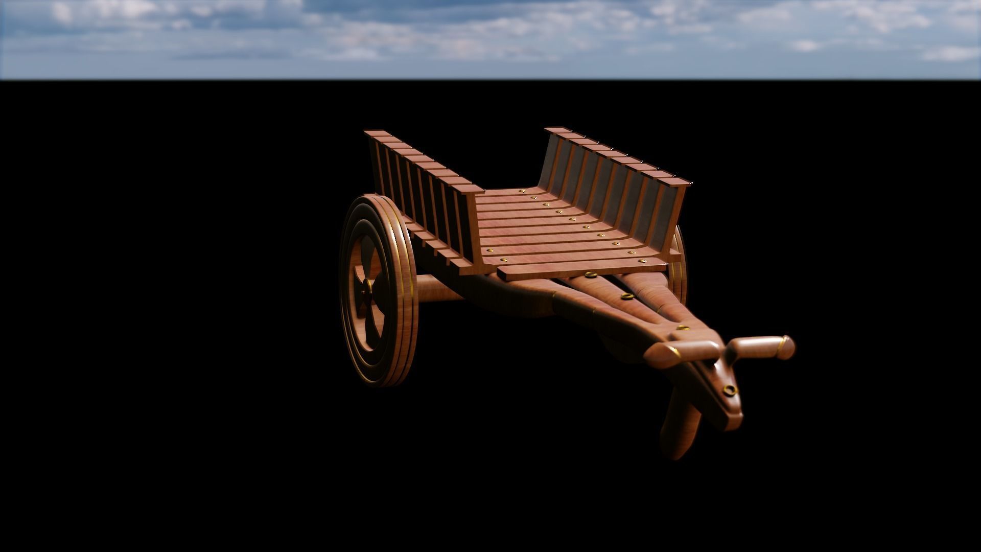 Bull Cart 3D Model Low-poly 3D model_21